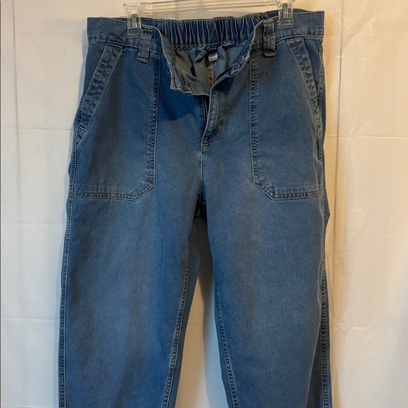 Old Navy OG Chino Pants Womens Large High Rise Ankle Casual Elastic Waist Denim - Picture 9 of 11